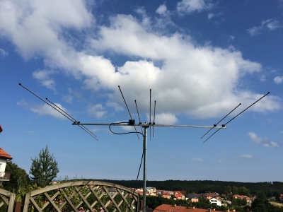 Antena dual-band Yagi na pasma 50 i 70 MHz 4+4 elementy